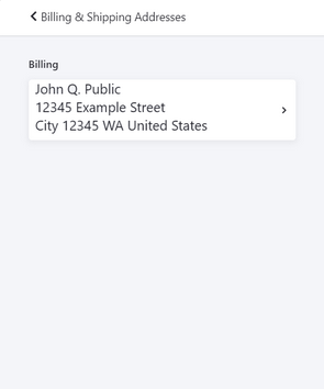 Billing and Shipping Addresses